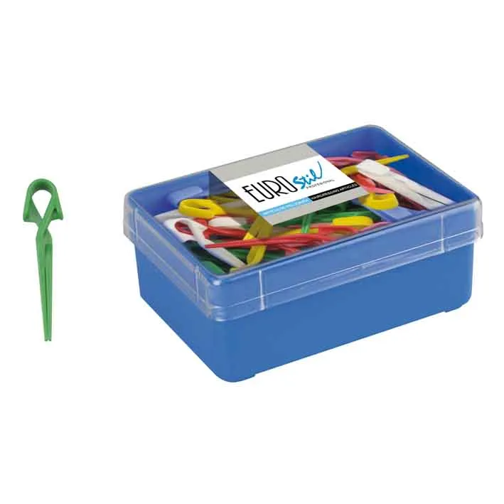 Caja 5 Dns Pinzas Plastico Pequeña 120uds Eurostil