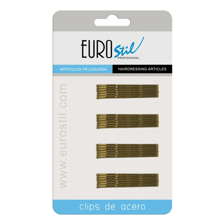 Cartón 24 Clips ondulado bronce 50mm Eurostil