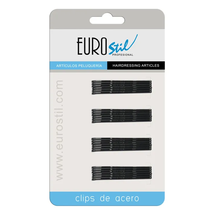Cartón 24 Clips ondulado negro 50mm Eurostil