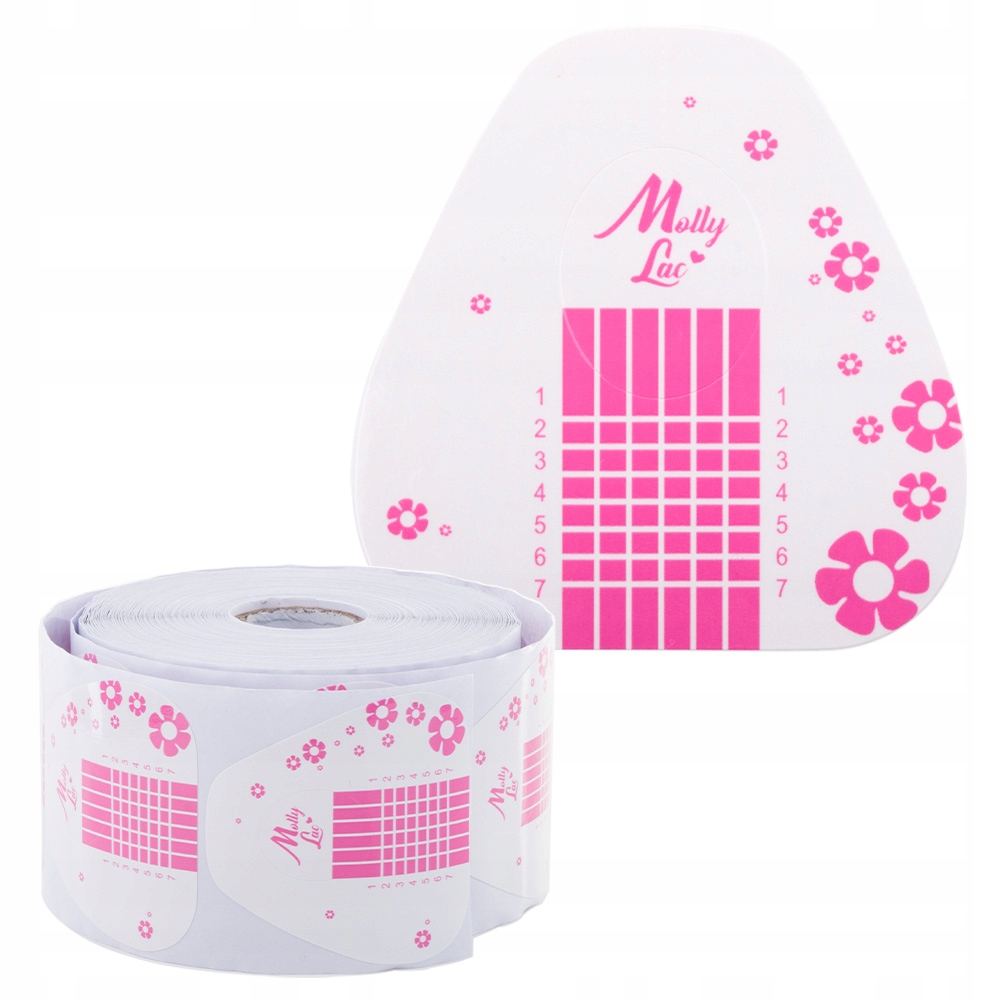 Moldes uñas Flores Rosa/Blanco 500ud Molly Lac